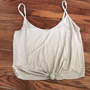 Grey knotted tank top